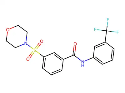 3-(morpholinosulfonyl)-N-(3-(trifluoromethyl)phenyl)benzamide structure