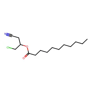 Undecanoic acid, 2-chloro-1-(cyanomethyl)ethyl ester structure