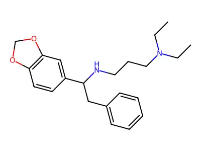 1,3-Propanediamine, N'-(1,3-benzodioxol-5-yl)-2-phenylethyl-N,N-diethyl- structure