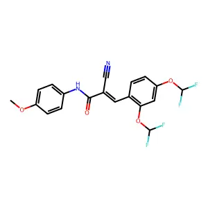 3-[2,4-bis(difluoromethoxy)phenyl]-2-cyano-N-(4-methoxyphenyl)prop-2-enamide structure