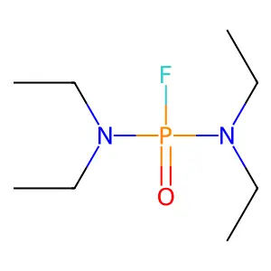 Phosphorodiamidic fluoride, tetraethyl- structure