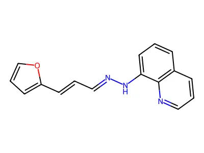 N-[(E)-[(E)-3-(furan-2-yl)prop-2-enylidene]amino]quinolin-8-amine structure