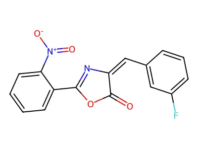 4-[(3-Fluorophenyl)methylidene]-2-(2-nitrophenyl)-1,3-oxazol-5-one structure