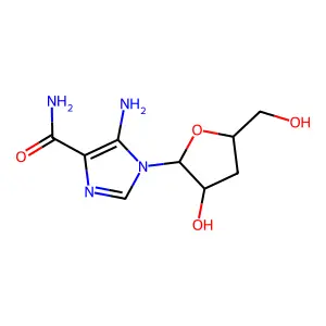 5-Amino-1-[3-hydroxy-5-(hydroxymethyl)oxolan-2-yl]imidazole-4-carboxamide structure