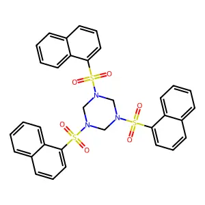 1,3,5-Triazine, hexahydro-1,3,5-tris(1-naphthalenylsulfonyl)- structure