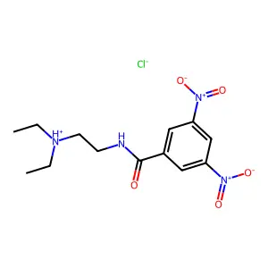 Benzamide, N-(2-(diethylamino)ethyl)-3,5-dinitro-, monohydrochloride structure