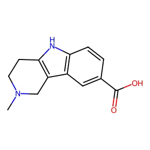 2-Methyl-2,3,4,5-tetrahydro-1H-pyrido[4,3-b]indole-8-carboxylic acid structure
