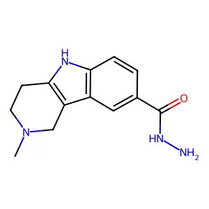 2,3,4,5-Tetrahydro-2-methyl-1H-pyrido(4,3-b)indole-8-carboxylic acid hydrazide structure