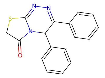 4H-Thiazolo(2,3-c)-as-triazine-6-one, 6,7-dihydro-3,4-diphenyl- structure
