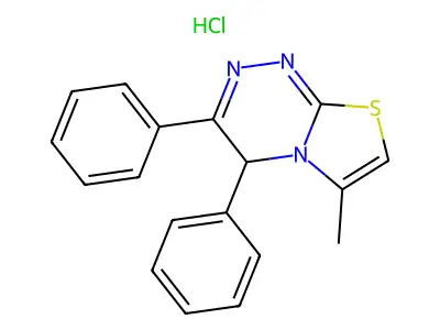 4H-Thiazolo(2,3-c)-as-triazine, 3,4-diphenyl-6-methyl-, hydrochloride structure