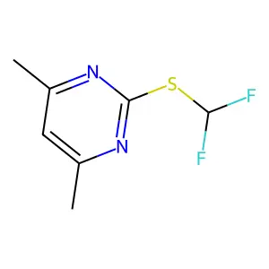2-[(Difluoromethyl)sulfanyl]-4,6-dimethylpyrimidine structure