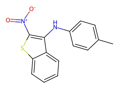 Benzo(b)thiophen-3-amine, N-(4-methylphenyl)-2-nitro- structure