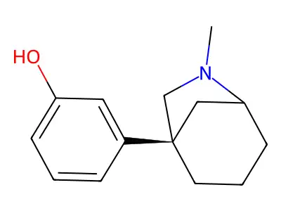 6-Azabicyclo(3.2.1)octane, 1-(m-hydroxyphenyl)-6-methyl-, (-)- structure