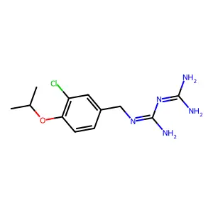2-[(3-Chloro-4-propan-2-yloxyphenyl)methyl]-1-(diaminomethylidene)guanidine structure