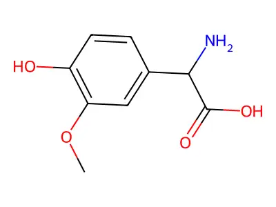 Amino(4-hydroxy-3-methoxyphenyl)acetic acid structure