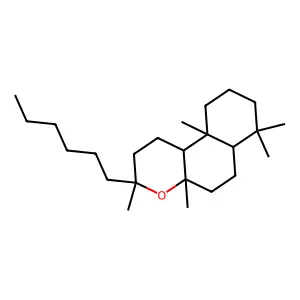 3-Hexyldodecahydro-3,4a,7,7,10a-pentamethyl-1H-naphtho[2,1-b]pyran structure