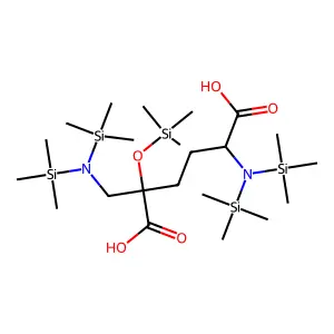 5-[bis(trimethylsilyl)amino]-2-[[bis(trimethylsilyl)amino]methyl]-2-trimethylsilyloxyhexanedioic acid structure