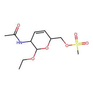 (3-acetamido-2-ethoxy-3,6-dihydro-2H-pyran-6-yl)methyl methanesulfonate structure