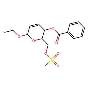 2H-Pyran-2-methanol, 3-(benzoyloxy)-6-ethoxy-3,6-dihydro-, methanesulfonate structure