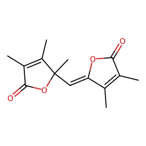 2(5H)-Furanone, 5-[(3,4-dimethyl-5-oxo-2(5H)-furanylidene)methyl]-3,4,5-trimethyl- structure