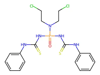 1-[bis(2-chloroethyl)amino-(phenylcarbamothioylamino)phospho structure