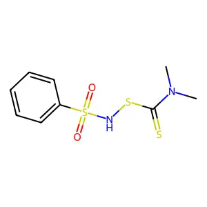 Benzenesulfonamide, N-(((dimethylamino)thioxomethyl)thio)- structure