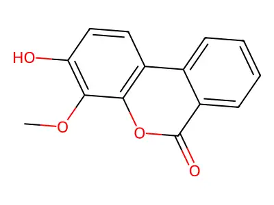 6H-Dibenzo(b,d)pyran-6-one, 3-hydroxy-4-methoxy- structure