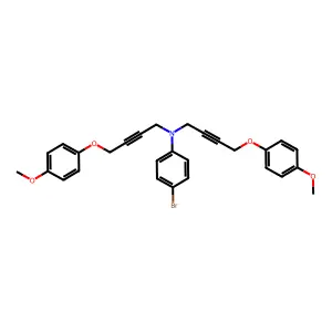 4-bromo-N,N-bis[4-(4-methoxyphenoxy)but-2-ynyl]aniline structure
