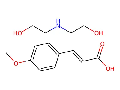 2-(2-Hydroxyethylamino)ethanol;3-(4-methoxyphenyl)prop-2-enoic acid structure