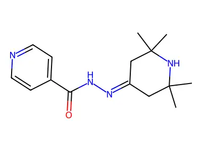 N'-(2,2,6,6-tetramethylpiperidin-4-ylidene)isonicotinohydrazide structure