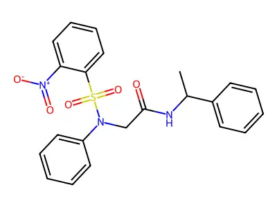 2-(N-(2-nitrophenyl)sulfonylanilino)-N-(1-phenylethyl)acetamide structure