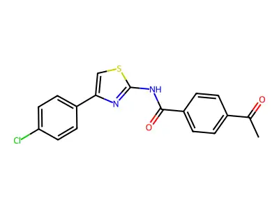 4-acetyl-N-[4-(4-chlorophenyl)-1,3-thiazol-2-yl]benzamide structure