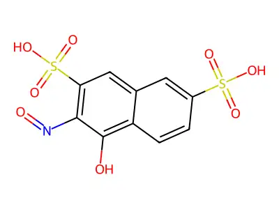 4-Hydroxy-3-nitroso-2,7-naphthalenedisulfonic acid structure