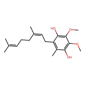 2-(3,7-二甲基辛-2,6-二烯-1-基)-5,6-二甲氧基-3-甲基苯-1,4-二酚 structure