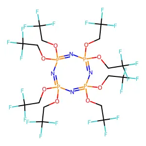 Cyclo-tetrakis(bis(2,2,2-trifluoroethoxy)phosphonitrile) structure