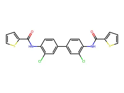N-[2-chloro-4-[3-chloro-4-(thiophene-2-carbonylamino)phenyl]phenyl]thiophene-2-carboxamide structure
