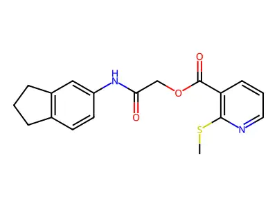 2-((2,3-Dihydro-1H-inden-5-yl)amino)-2-oxoethyl 2-(methylthio)nicotinate structure