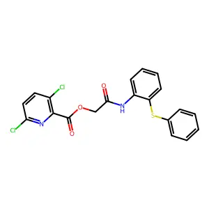 {[2-(Phenylsulfanyl)phenyl]carbamoyl}methyl 3,6-dichloropyridine-2-carboxylate structure