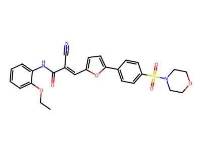 (E)-2-cyano-N-(2-ethoxyphenyl)-3-[5-(4-morpholin-4-ylsulfonylphenyl)furan-2-yl]prop-2-enamide structure