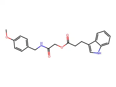 [2-[(4-methoxyphenyl)methylamino]-2-oxoethyl] 3-(1H-indol-3-yl)propanoate structure