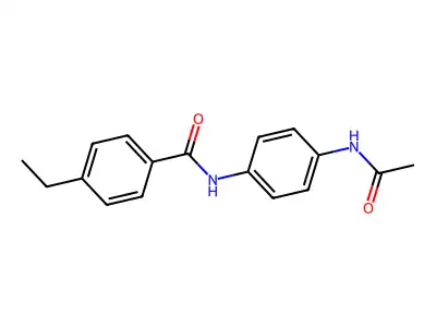 N-(4-acetamidophenyl)-4-ethylbenzamide structure