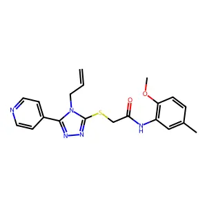N-(2-methoxy-5-methylphenyl)-2-{[4-(prop-2-en-1-yl)-5-(pyridin-4-yl)-4H-1,2,4-triazol-3-yl]sulfanyl}acetamide structure