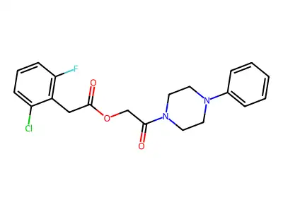 [2-Oxo-2-(4-phenylpiperazin-1-yl)ethyl] 2-(2-chloro-6-fluorophenyl)acetate structure