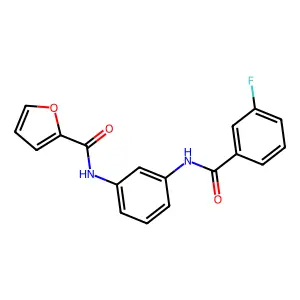N-{3-[(3-fluorobenzoyl)amino]phenyl}-2-furamide structure