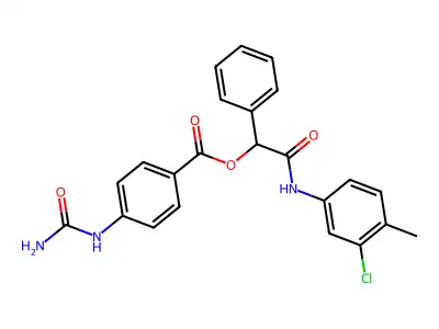 [(3-Chloro-4-methylphenyl)carbamoyl](phenyl)methyl 4-(carbamoylamino)benzoate structure