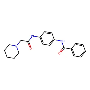 N-{4-[(piperidin-1-ylacetyl)amino]phenyl}benzamide structure