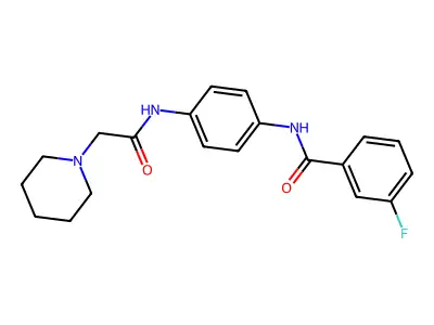 3-fluoro-N-{4-[(piperidin-1-ylacetyl)amino]phenyl}benzamide structure
