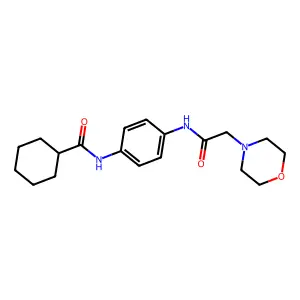 N-[4-[(2-morpholin-4-ylacetyl)amino]phenyl]cyclohexanecarboxamide structure