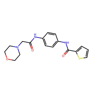 N-[4-[(2-morpholin-4-ylacetyl)amino]phenyl]thiophene-2-carboxamide structure