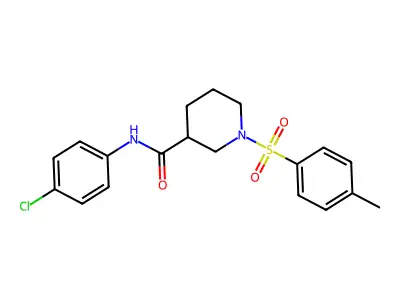 N-(4-chlorophenyl)-1-tosylpiperidine-3-carboxamide structure
